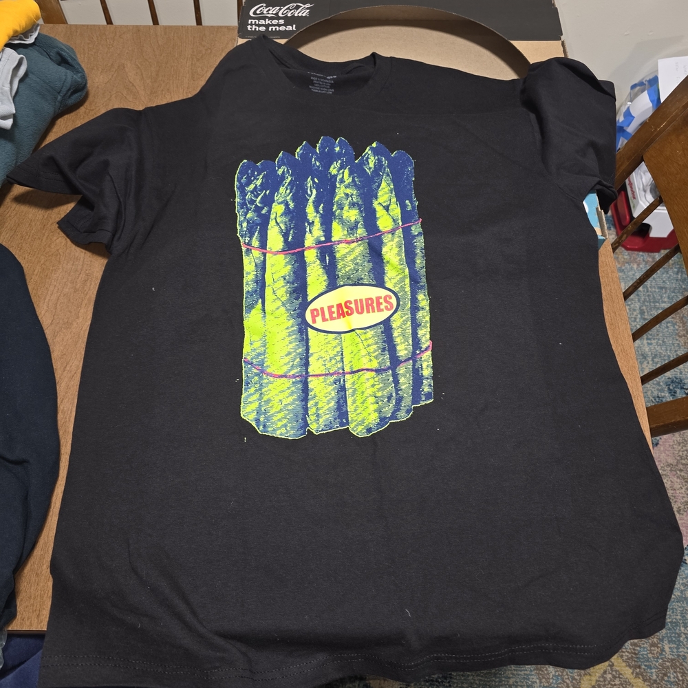 Pleasures Black Tee with Vibrant Graphic